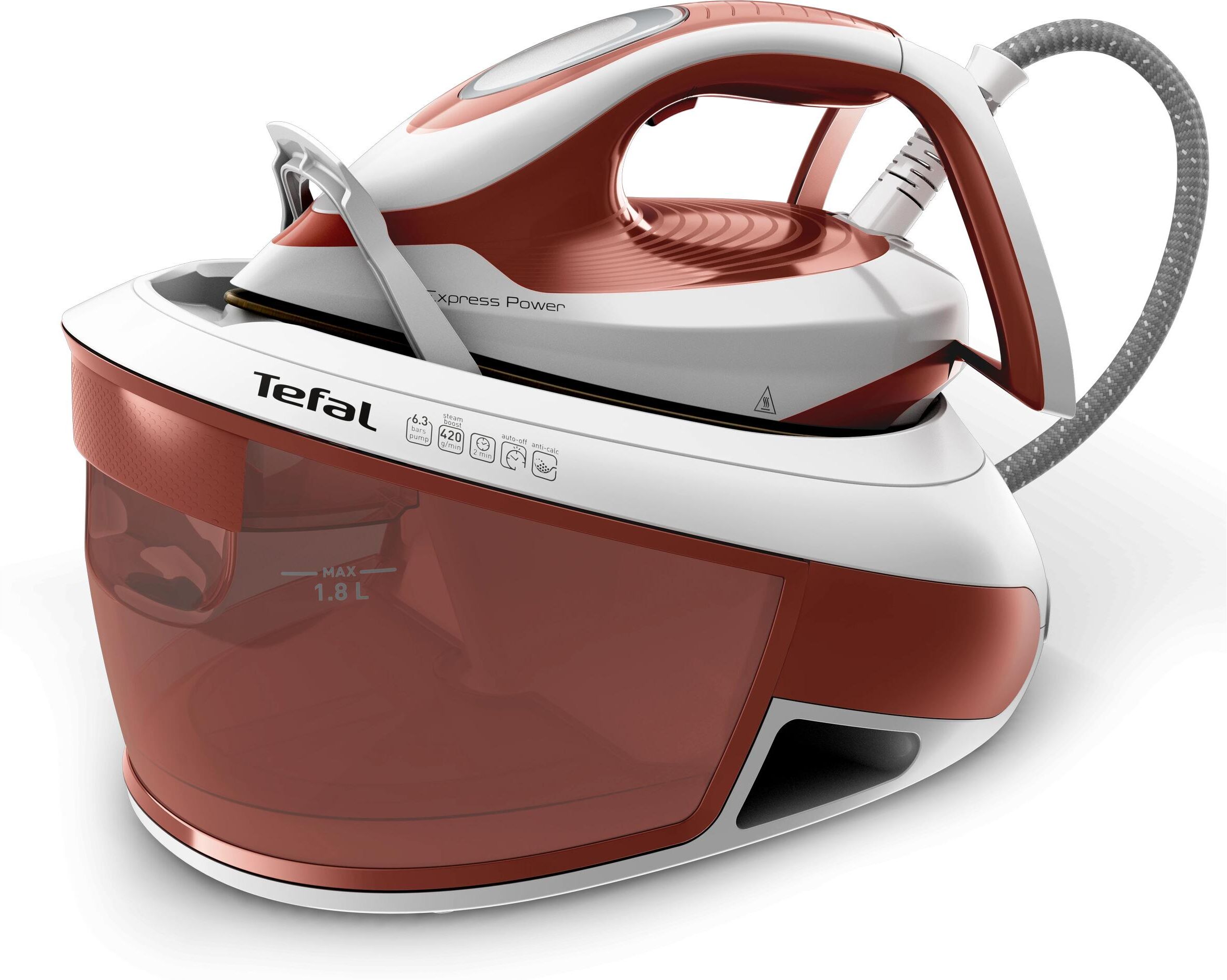 Dampfbügeleisen TEFAL "Express Power", rot, B:21cm H:26cm T:36cm, Bügeleisen, Dampfbügeleisen rot Einheitsgröße