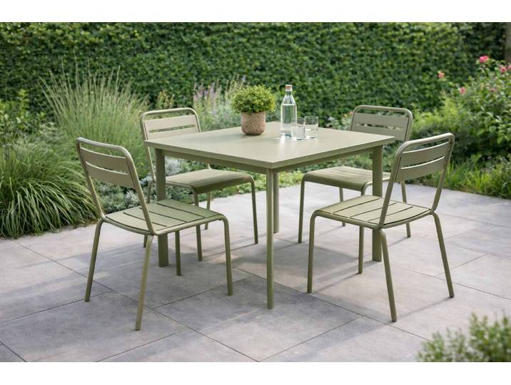 Emu Star Gartenmöbel-Set ohne Armlehne Grau/Grün 5tlg.