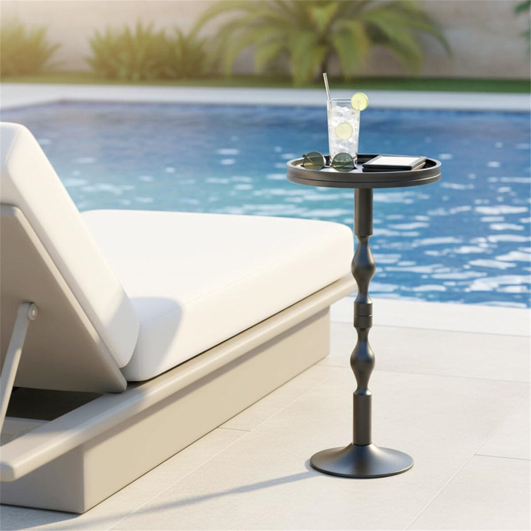 Trent Austin Design Side Table Matte Black 68.7cm H X 30cm W X 30cm D