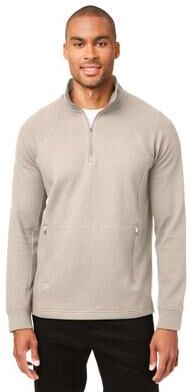 North End NENE200 Men's Rhythm Waffle Quarter-Zip Pullover T-Shirt in Oatmeal size 4XL   60/40 Cotton/Polyester NE200