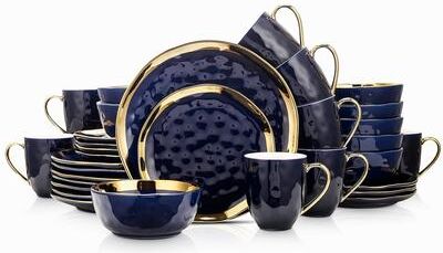 Stone Lain Porcelain Gold Halo Dinnerware Set