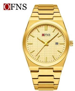 Uplift Essentials Business Quartz Watch Waterproof Luminous Single Calendar Fashion Timepiece gold