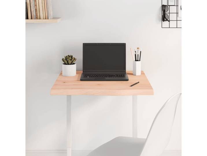 vidaXL Tischplatte 60x60x(2-4) cm Massivholz Eiche Unbehandelt