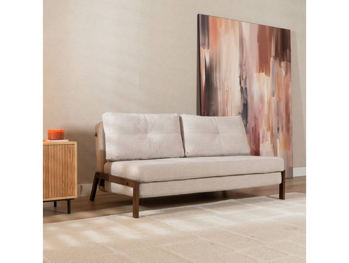 Bronx71 Schlafsofa 2-Sitzer Mikko recycelter Stoff beige