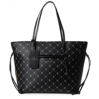 Shopper LAZAROTTI "Palermo Shopper Tasche 37,5 cm", Damen, Gr. B/H/T: 17cm x 32cm, schwarz, Kunstleder, Taschen Shopper