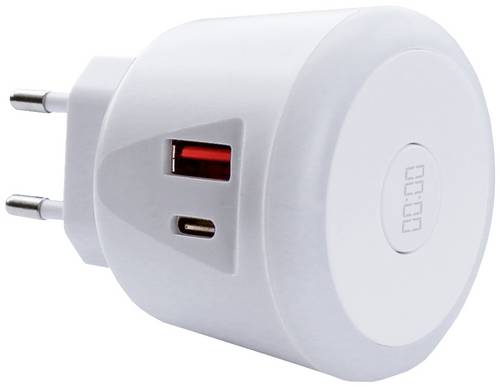 EcoSavers USB Timer Charger USB Ladegerät 20W 1x USB-A, 1x USB-C Weiß Innenbereich