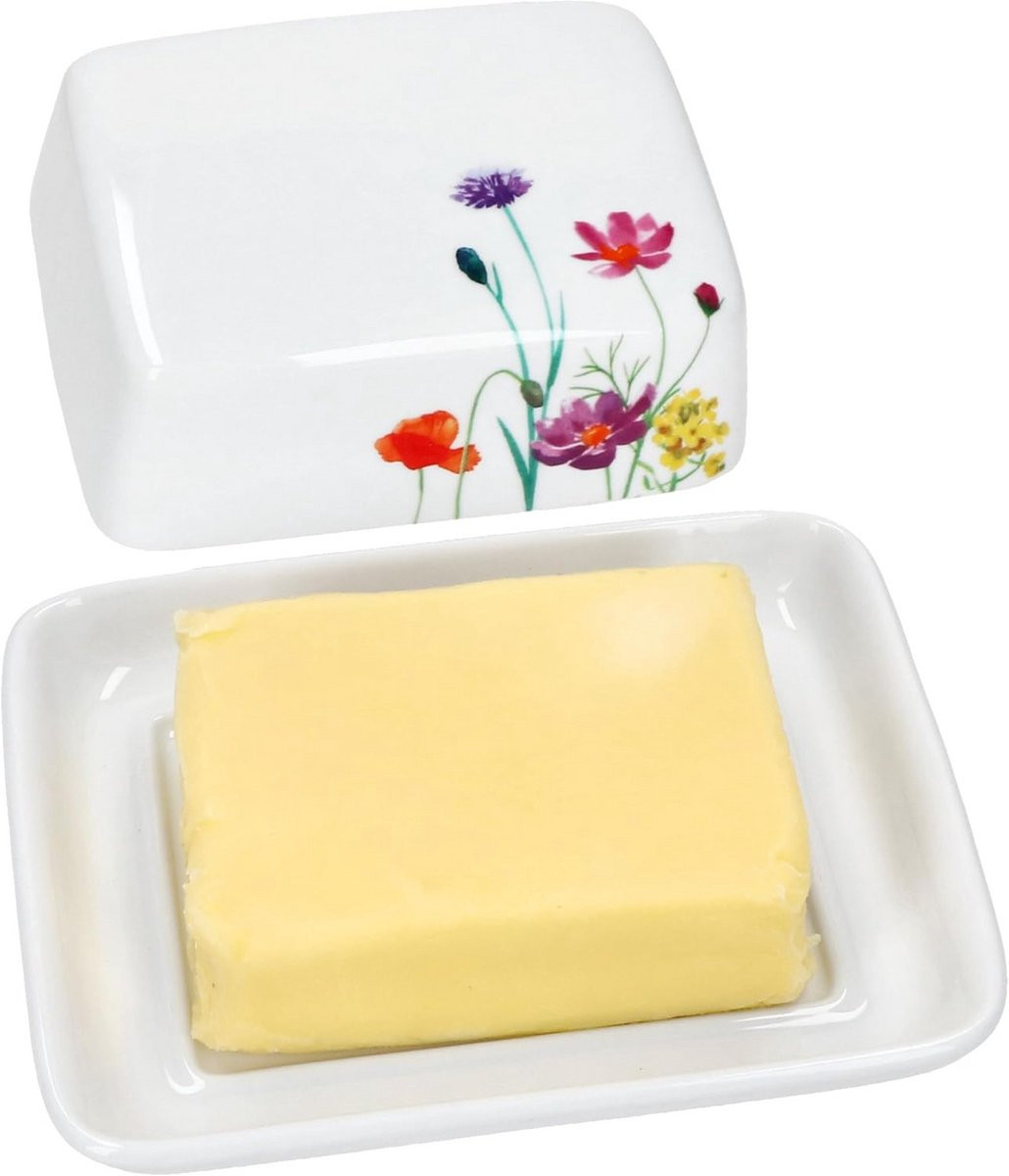 Porseleinen Botervloot met Deksel voor 250g Boter en Margarine