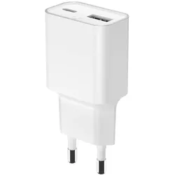 Force Power USB A + USB C 30W Netzteil (30 W, 1 Port), USB Ladegerät, Weiss