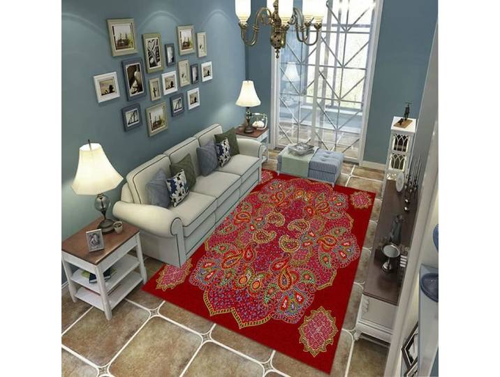 Tapis Moderne Rouge The Rug - 60x90cm - Doux et Confortable - Antidérapant