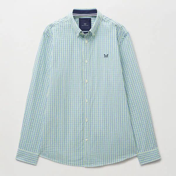 Crew Clothing Company Crew Clothing Mens Classic Fit Multi Gingham Shirt Delphinium Pea Pod White
