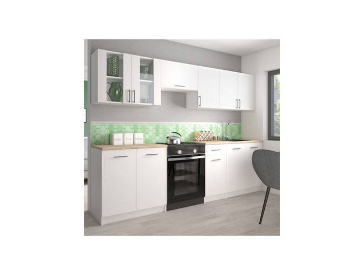 Cuisine Lecco 260 blanc mat plan de travail Sonoma