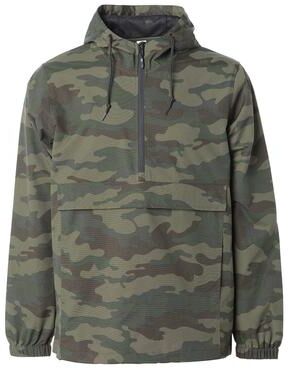 Independent Trading Co. EXP94NAW Men's Nylon Anorak Jacket in Forest Green size 2XL
