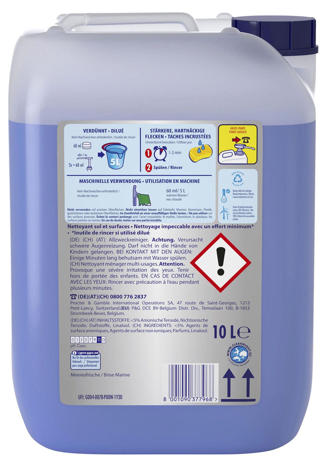 Mr. Proper Professional Ocean Allzweckreiniger 10 l 8001090377968