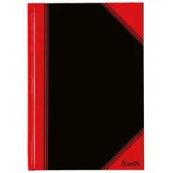 Bantex China-Kladde A5 96 Bl. Liniert Rand , schwarz/rot