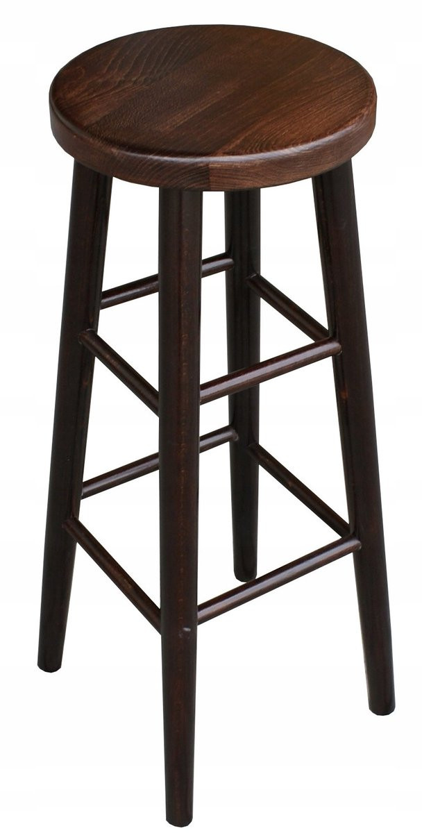 Metdrew Houten Barkruk - Massief Beukenhout - Bruin/Noten - Hoogte: 81 cm