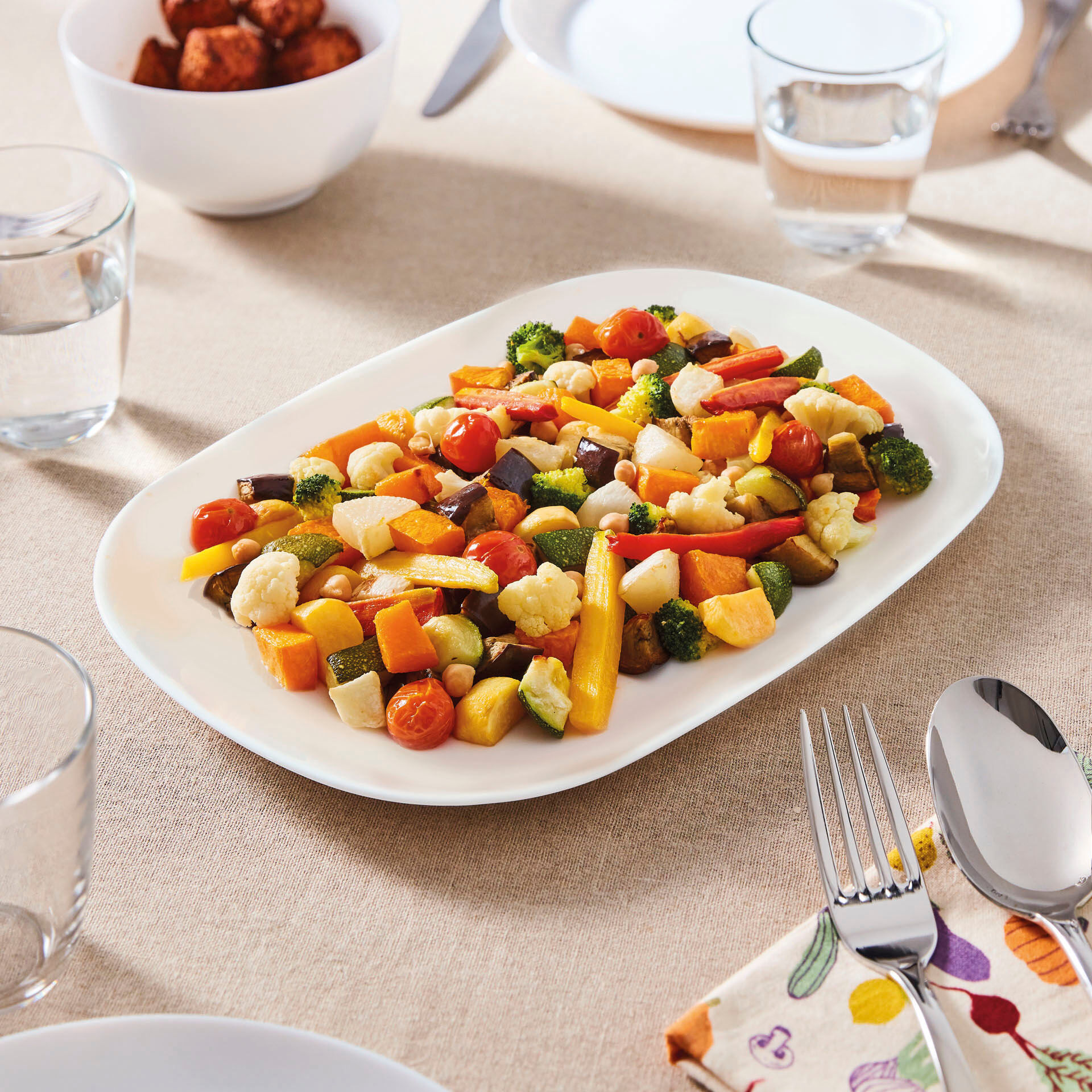 Steakteller LUMINARC "Essteller Italien Party", weiß, B:24,5cm L:34cm, Glas, Speiseteller, Steakteller, Teller Set für 6 Personen, weiß, extra resistent, Opalglas