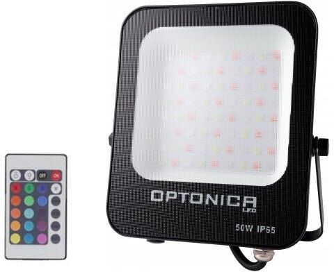 Optonica Projecteur LED RGB 50W Extérieur IP66 Plat NOIR
