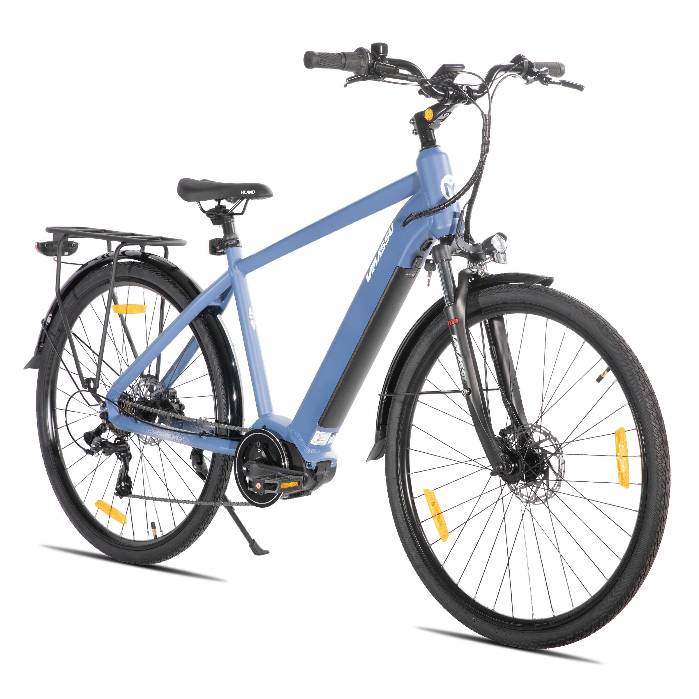 Hiland 27 Zoll Elektrofahrrad für Erwachsene, leichter Aluminiumrahmen, 7-Gang, hydraulische Scheibenbremsen, 250-W-Motor, 36-V-Akku mit 10,4 Ah