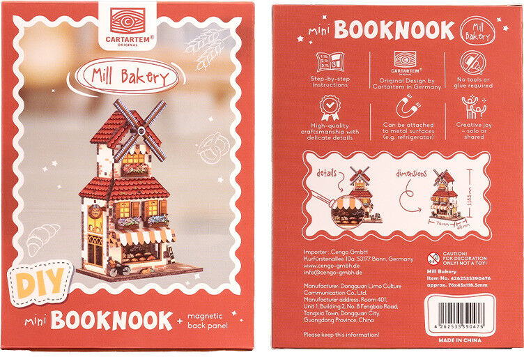 Mini Book Nook Mill Bakery - Tonecheer
