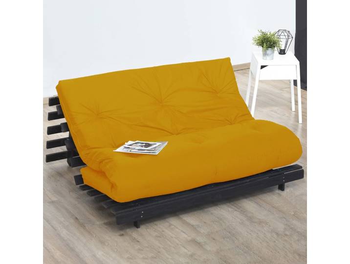 Matelas futon coton + fibres ocre 90x190