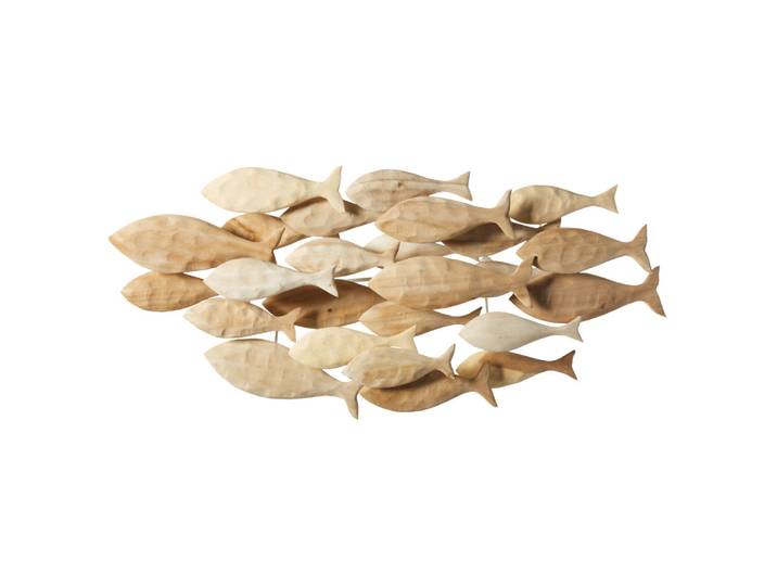Wanddekoration mit Fischmotiv aus Albiziaholz, 104 x 49 cm