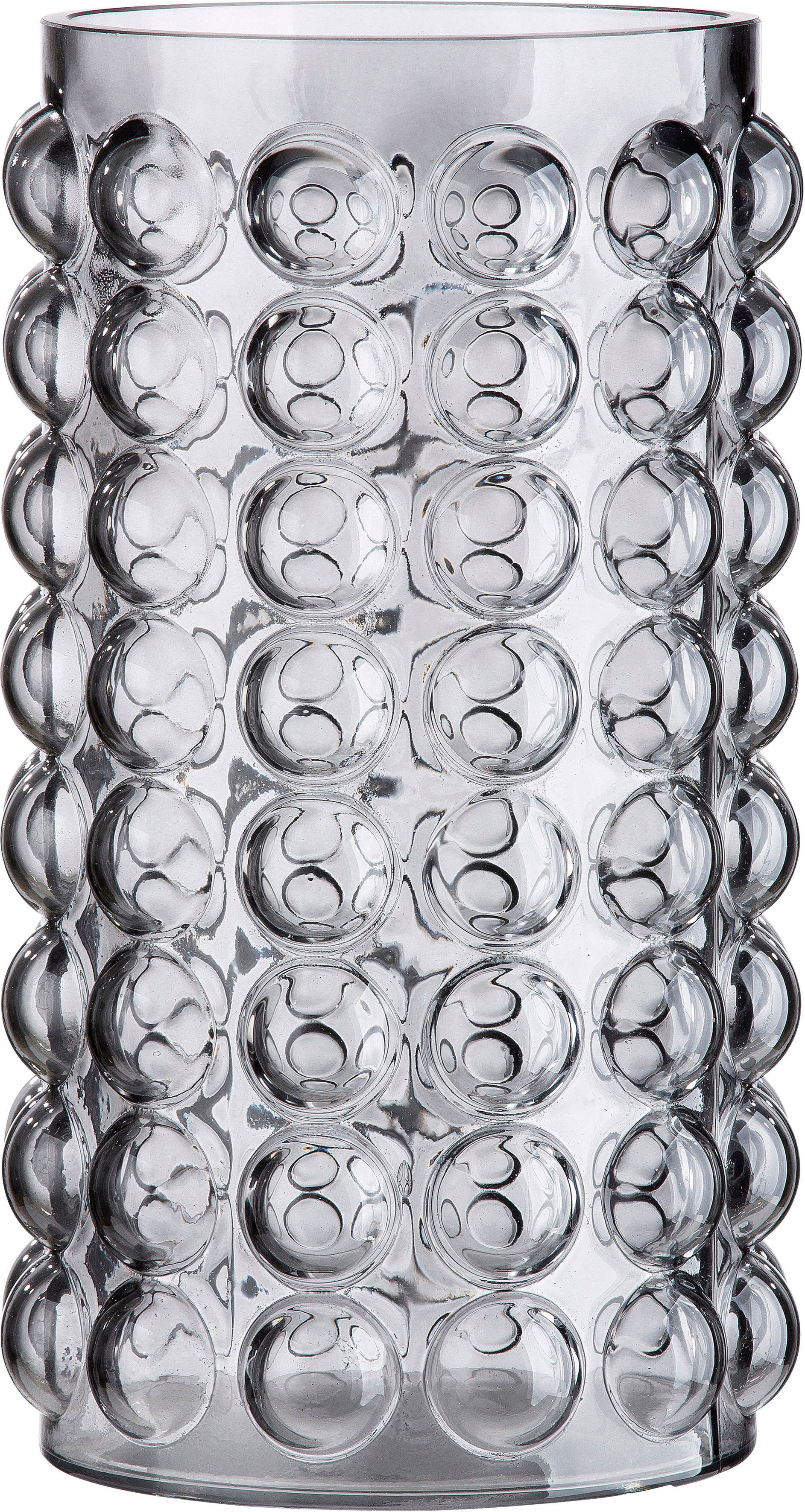 Tischvase CASABLANCA BY GILDE "Smoky, Höhe ca. 28 cm", grau, H:28cm Ø:16cm, Glas, Vasen, Tischvase, dekorative Vase aus Glas, Blumenvase grau B/H/T: 28cm Ø 16cm