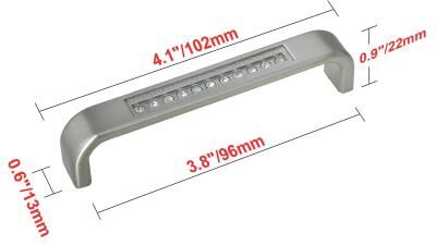 "Utopia Alley Gleam Pull Handle - Decorative Cabinet Brushed Nickel Drop Pull Handles, 3.75"" Center to Center"