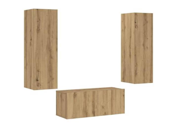 hliofuir TV-Wandschrank 3er-Set Schwebendes Lowboard Artisan-Eiche Platzsparende Hängeschränke fürs Wohnzimmer schaffen flexible Ablagefläche und stilvolle Ordnung an jeder Zimmerwand.