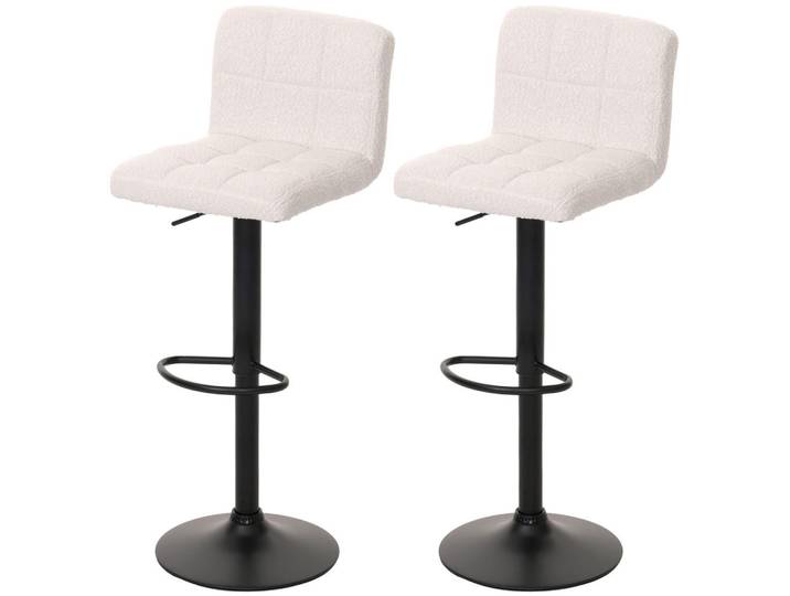 MCW Barhocker Cremeweiß 2er-Set, Weiß, 38x107x41 cm, Esszimmer, Barmöbel, Barhocker