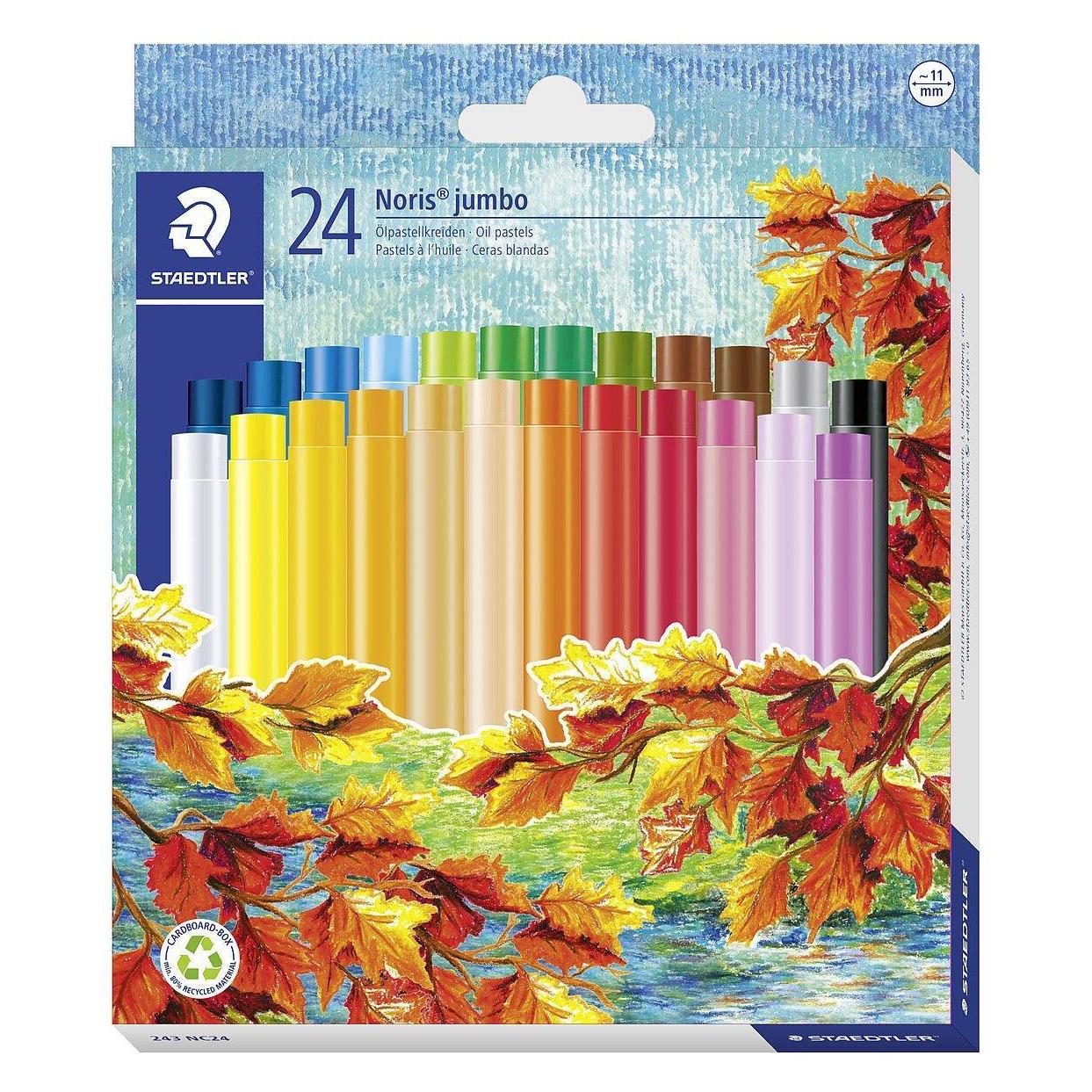 Staedtler Noris jumbo 243 Öl-Pastellkreide Kartonetui mit 24 Stück, sortiert (24x) (243 NC24)