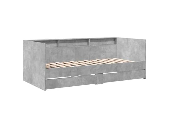 KTHLBRH Daybed mit Schublade Grau Beton Holz Engineered Rustikales Design, 110 kg Kapazität, einfache Wartung, Verwendung im Innenbereich, Montage erforderlich