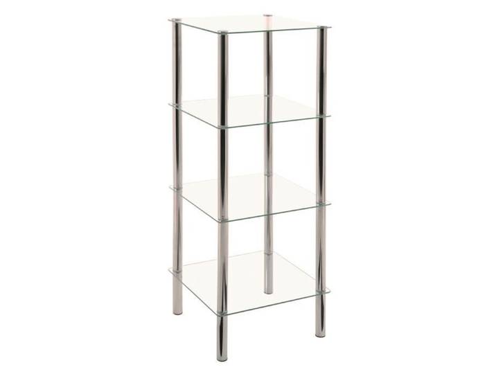 Etagère carrée 4 niveaux en verre et métal chromé - YUKON