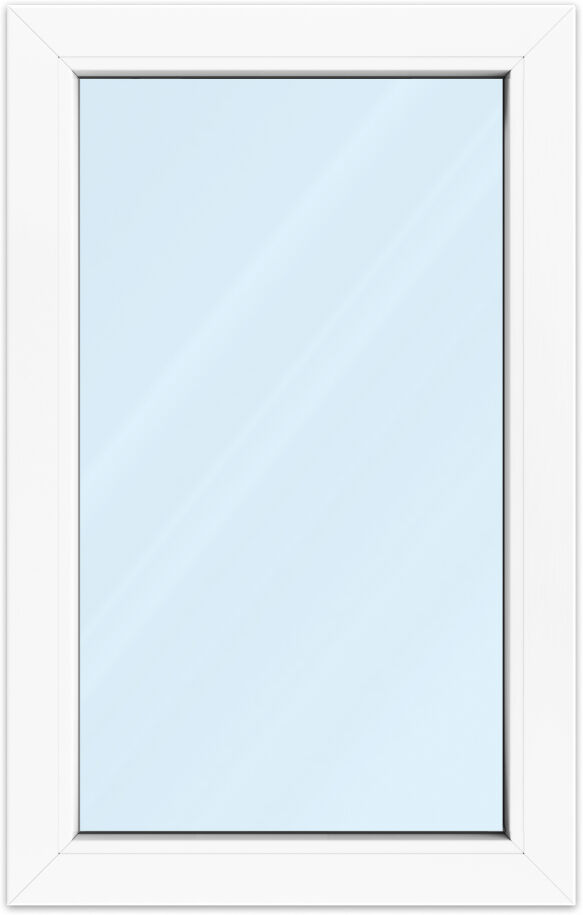 Fenêtre double vitrage PVC 60x95 cm, blanc, vitrage fixe, aluplast IDEAL 4000, configuration personnalisée