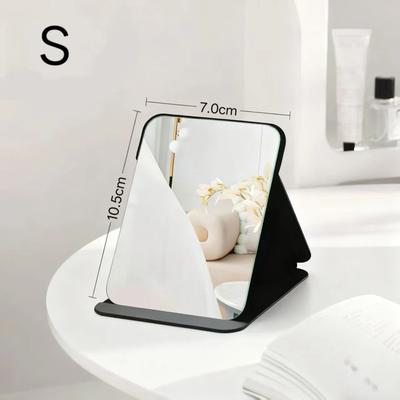 Uplift Essentials Portable Compact Folding Desktop Makeup Mirror black S