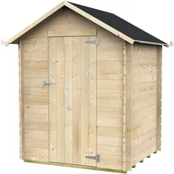 MAESTRO FERRETERO Gartenhaus Bh16 Marcella 146x130 aus naturbelassenem Fichtenholz 16 mm mit Einzeltür, OSB3-Dach und Boden, einfacher Aufbau
