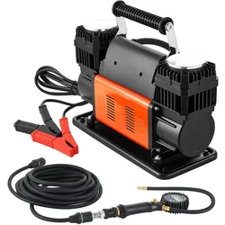 VEVOR Hochleistungs-Luftkompressor Zweizylinder, 300 L/min, tragbarer Reifenfüller, 12 V, 150 PSI, Offroad-Luftpumpe mit digitalem Manometer & Adaptern für LKW, PKW, SUV, Geländewagen & RV