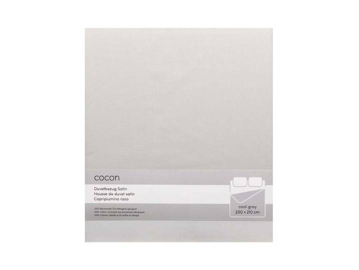 COCON Duvetbezug Satin 200 x 210 cm Hellgrau