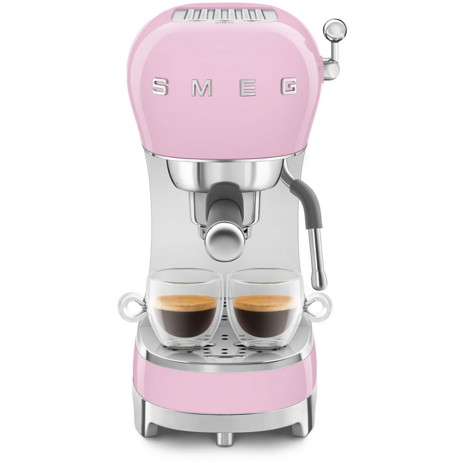 SMEG ECF02PKEU Espresso-Kaffeemaschine 50's Style, Cadillac Pink, Siebträger