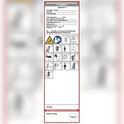 Grundplakette, Schiebeleitern, Folie, 225 x 65 mm - gem. EN 131 - 65x225 mm Folie selbstklebend