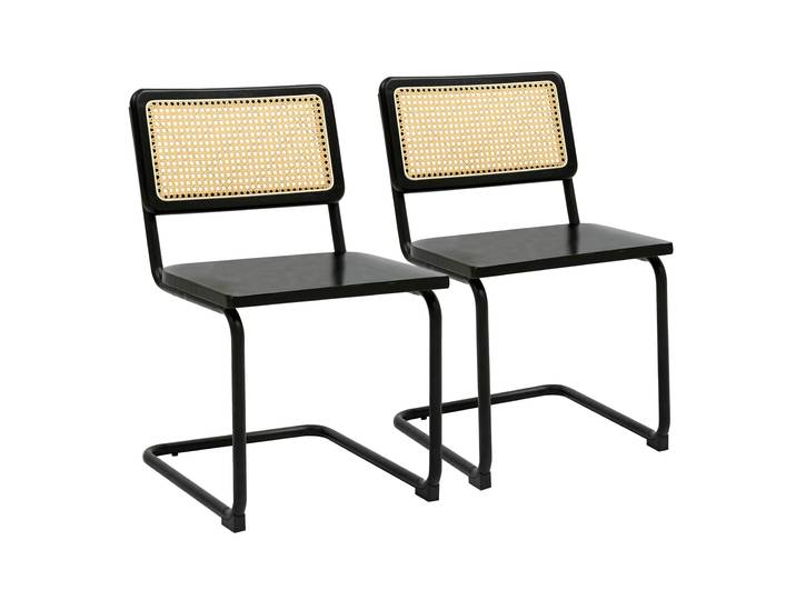 Stühle aus Holz und Metall – 2er-Set
