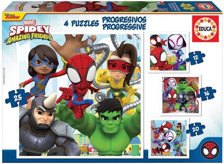 Puzzles Progréssifs Spidey & His Amazing Friends 12+16+20+25 pcs - Educa