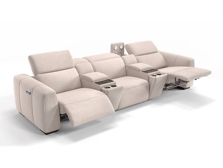 Stoff Relaxsofa MILLESIMO + Sitzheizung 3-Sitzer Kinosofa