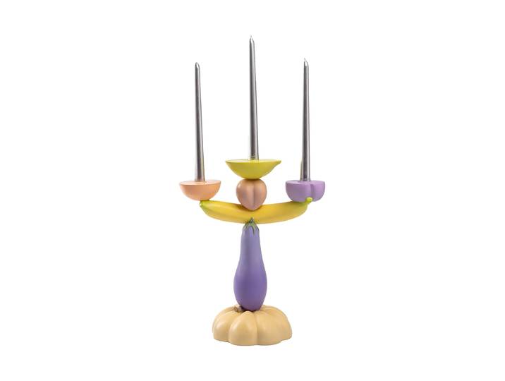 Design Kerzenstander „Vitamin Aubergine Candelabra“ Multicolor Seletti