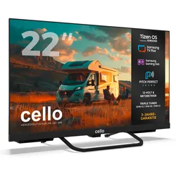 Cello CTrav Smart Tizen OS Camping LED TV mit Pitch Perfect Sound System, Triple Tuner, WLAN, Bluetooth, 12/24/230 V, 22 Zoll