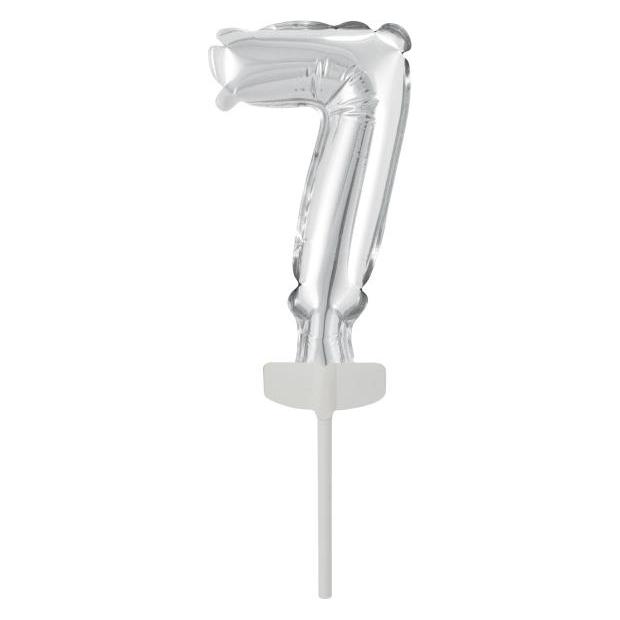 Riethmüller Micro Size Zahl 7 Silber Folienballon N6 verpackt (5x) (9912691)