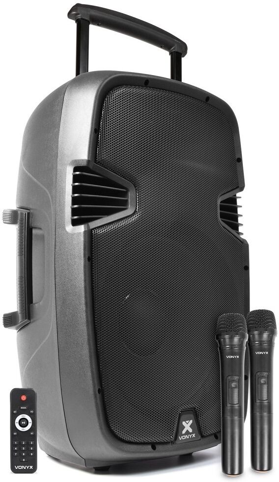 Coluna Amplificada Portátil ABS 15" 700W MP3/USB/SD/2xUHF/BLUETOOTH (SPJ-PA915) - VONYX