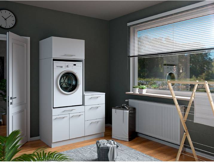 Set de buanderie J 118 x 200cm Blanc/Blanc