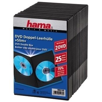 Hama DVD Slim Double-Box 25, Black 00051185