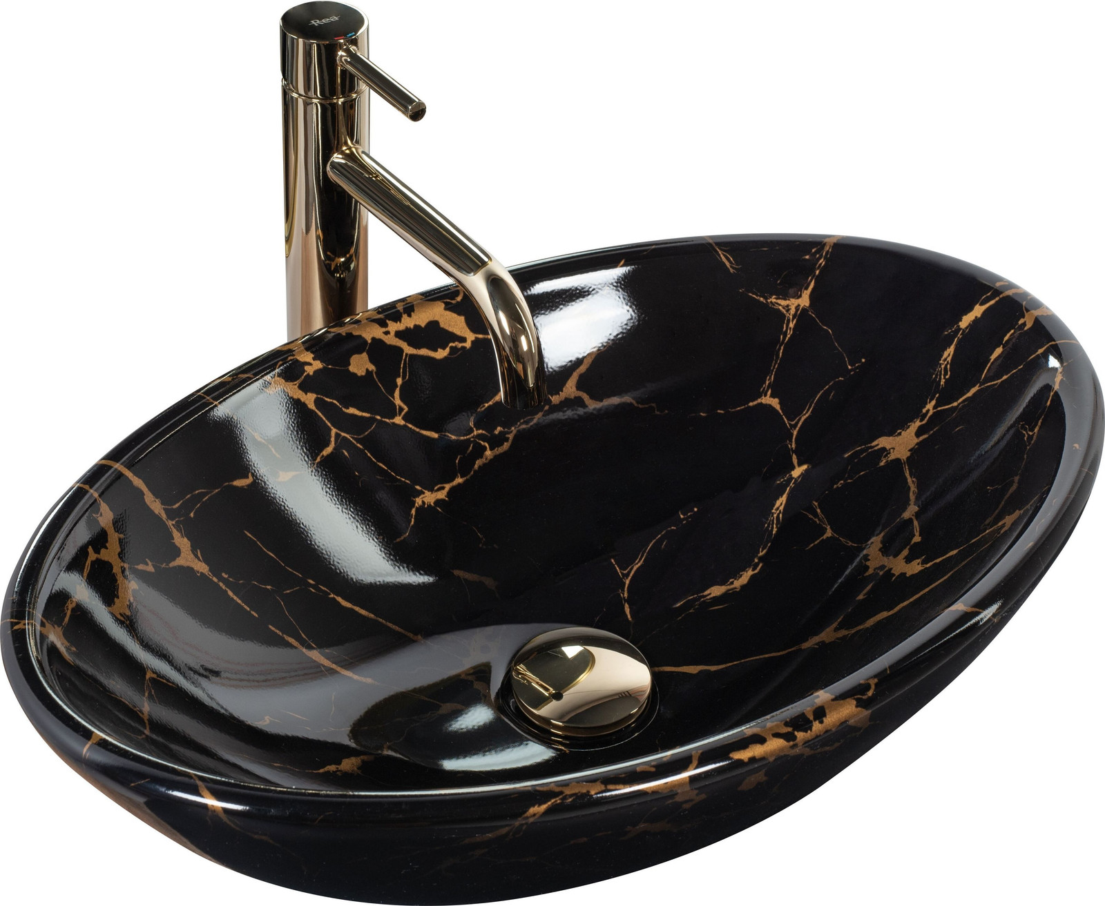 Rea Opzetwastafel Pamela Black Marble Shiny