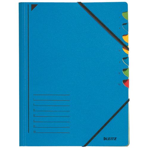 LEITZ Ordnungsmappe 3907 7 Fächer blau